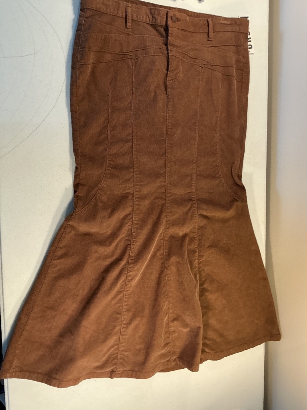 Urban Outfitters BDG fishtail brown maxi corduroy skirt size large NWT